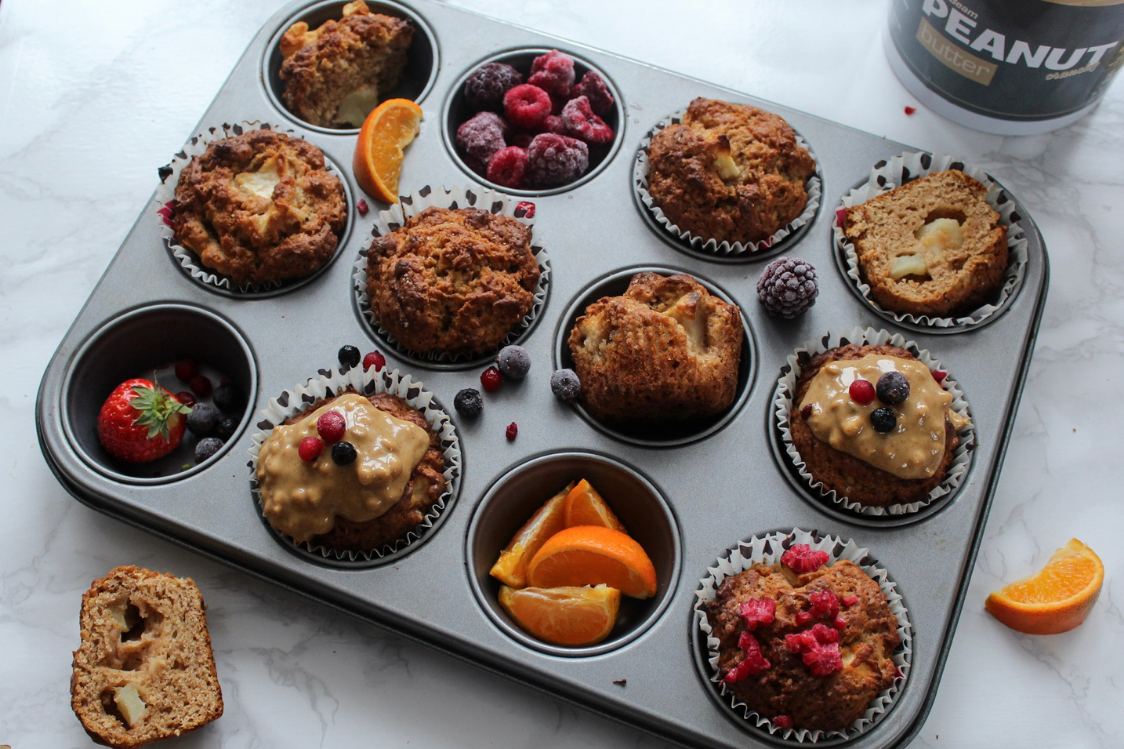 Ябълково-фъстъчени мъфини