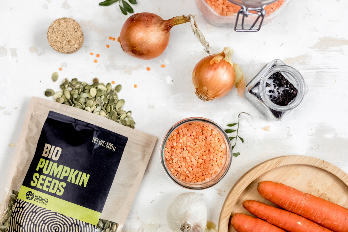 Съставки за гъста крем супа от червена леща