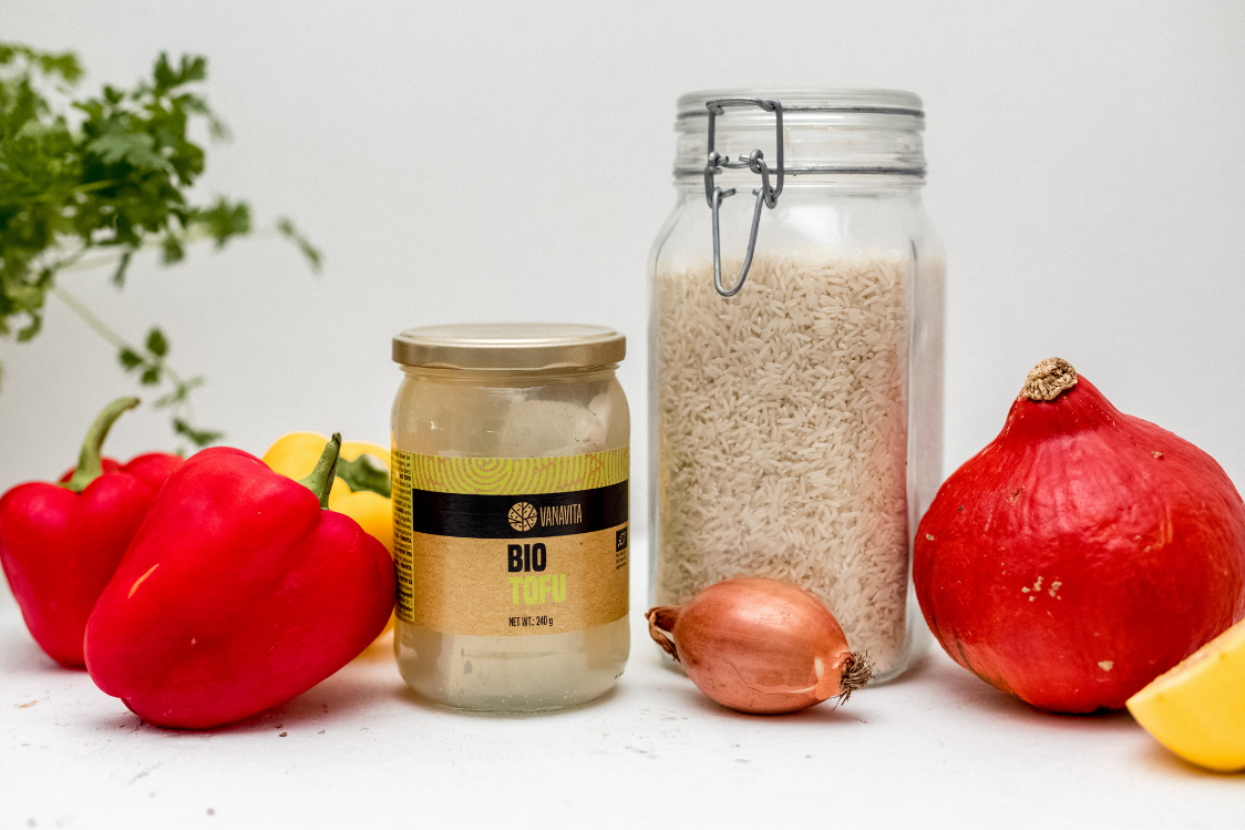 Съставки за къри с тиква и тофу