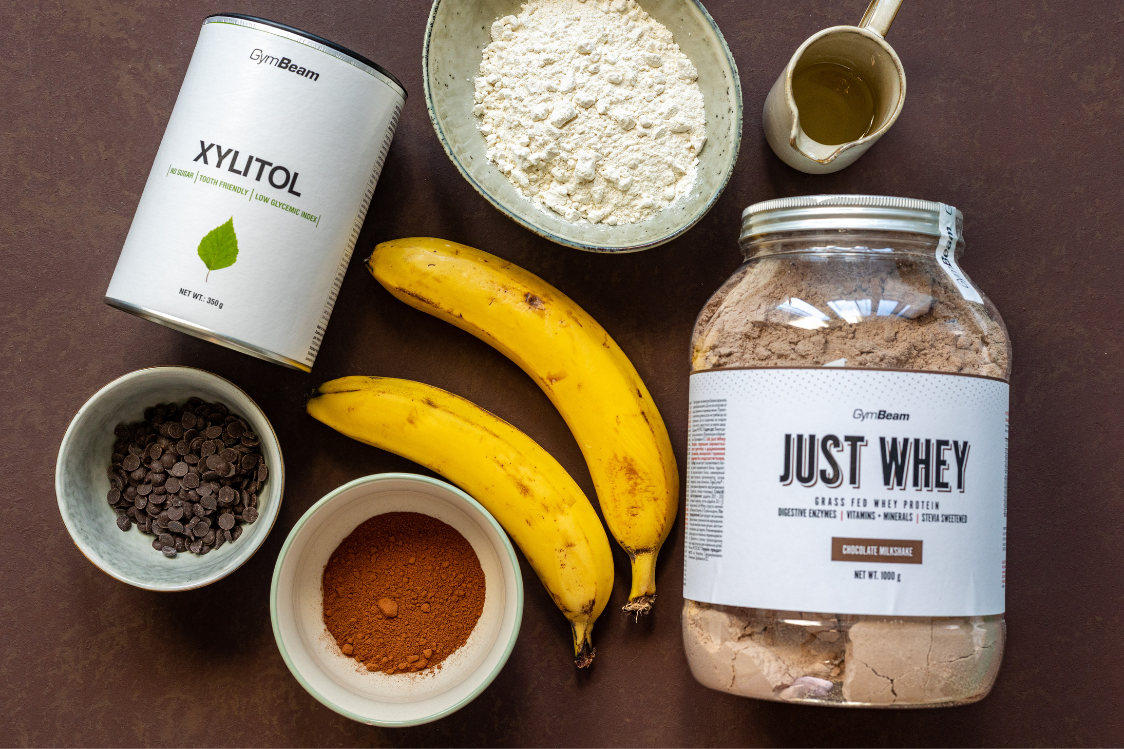 Бананови браунита, богати на протеин - Съставки Бананови браунита, богати на протеин - Съставки