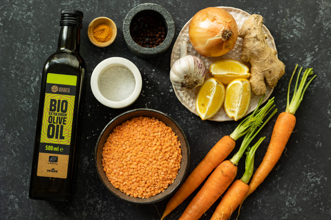 Крем супа от червена леща - Съставки