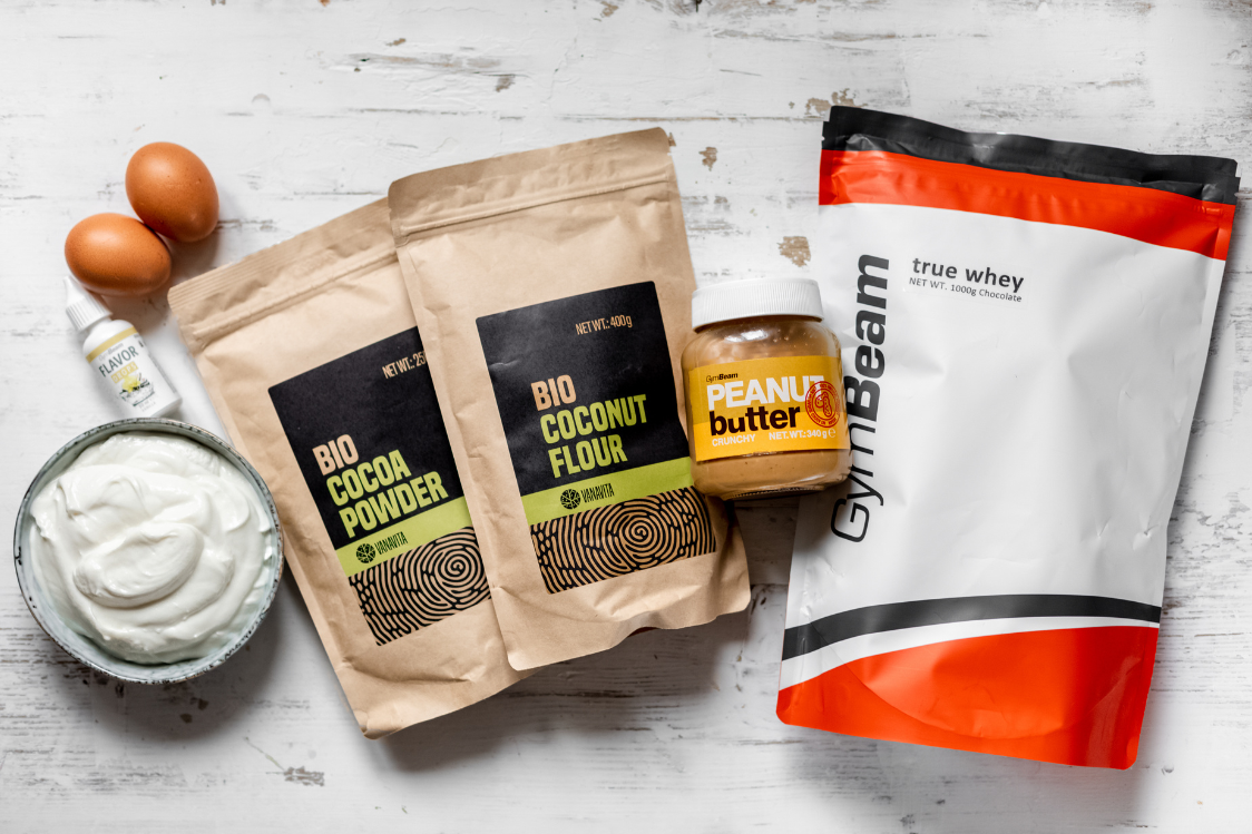 Брауни чийзкейк с фъстъчено масло - съставки