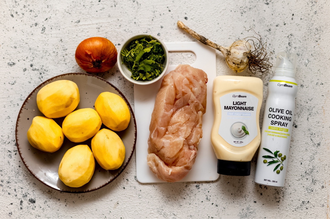 Печени пилешки гърди с картофи и майонеза light - Съставки