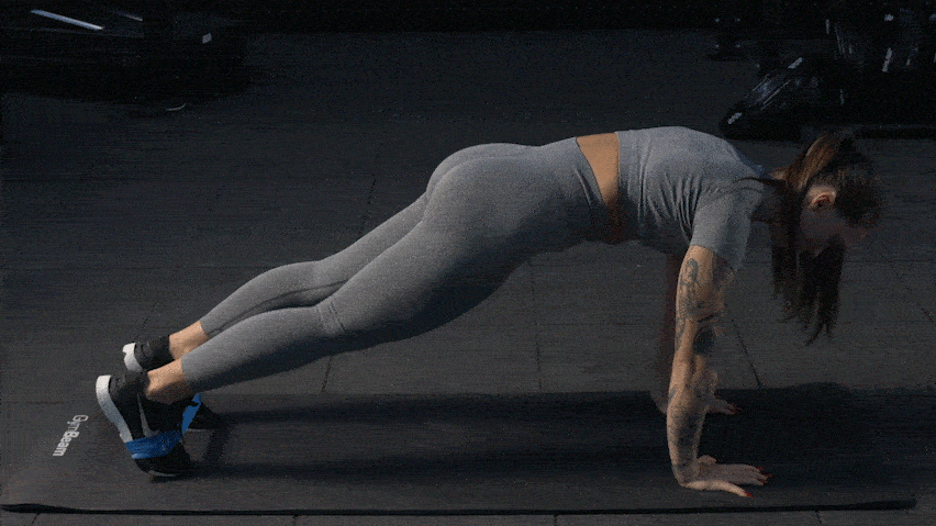 Упражнение Планк коляно до лакът с ластик (Banded Plank Knee To Elbow)