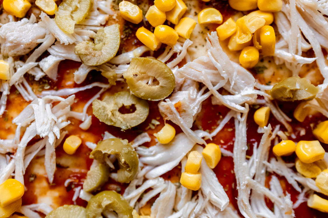 Венец от пица - подреждане на продуктите