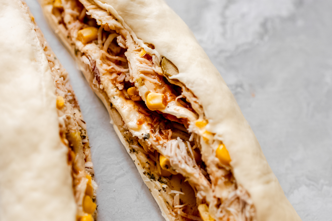 Венец от пица - разрязан по дължина