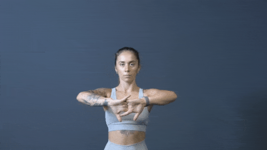 Разтягане на китките над главата Разтягане на китките над главата