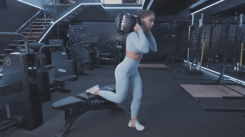 Български сплит клек с чанта за тренировки Powerbag (Powerbag Bulgarian Split Squat)