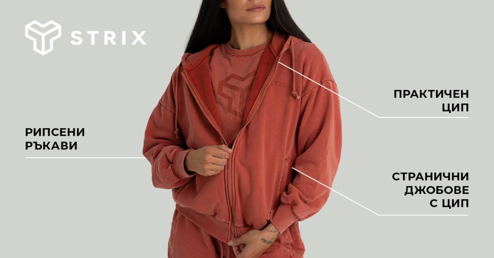 Дамски суичър с цип Washed Terra