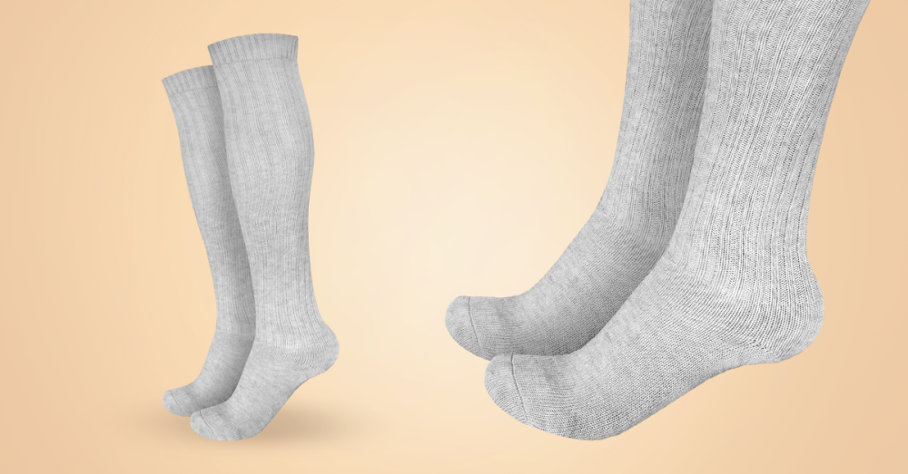 Високи вълнени чорапи до коляното сиви - BeastPink