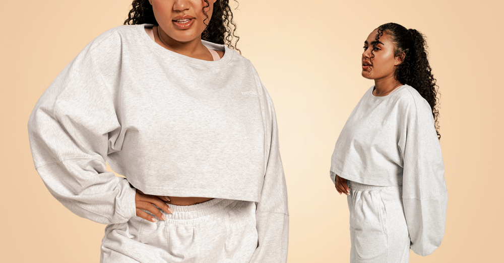 Дамски суитшърт Bliss Cropped Sweatshirt Grey___BeastPink