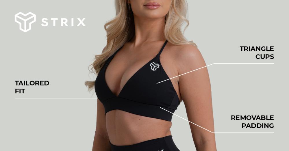 ZOA Triangle Sports Bra Black - GymBeam