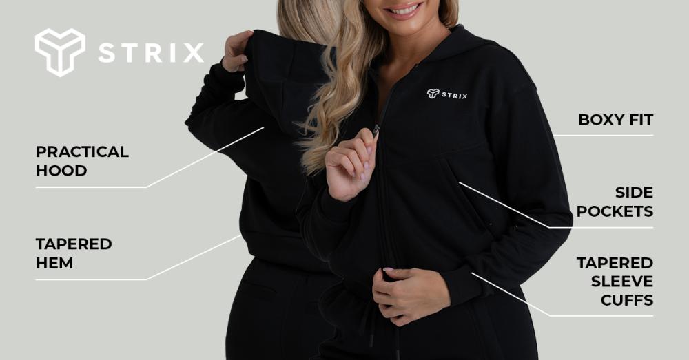Дамска ZOA Zip-Up Hoodie Black - STRIX