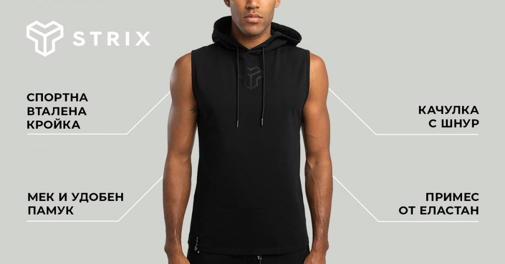 Топ Essential Hoodie tank black - STRIX