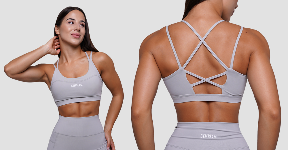 Спортен сутиен FIT Mist Grey - GymBeam