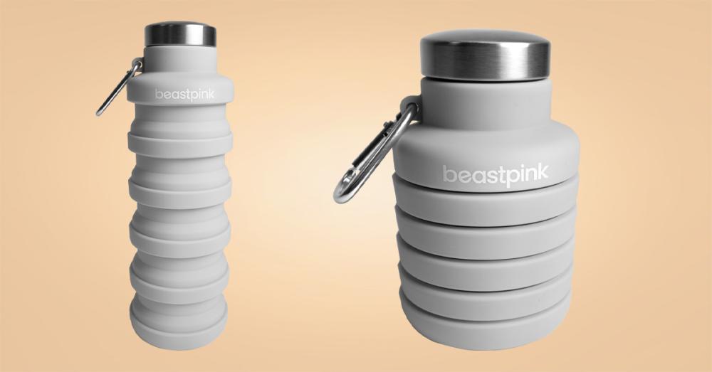 Сгъваема бутилка за вода Grey_500 ml - BeastPink 