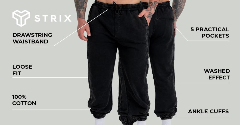 Joggers Washed Black - GymBeam