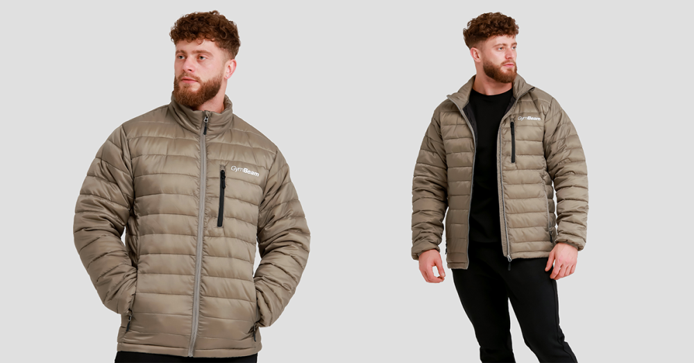 Мъжко пухено яке Vetiver/Black - GymBeam