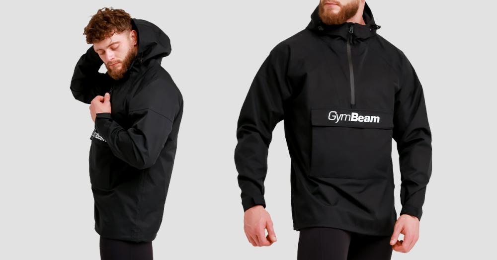 Мъжко яке с дъждобран Black - GymBeam 