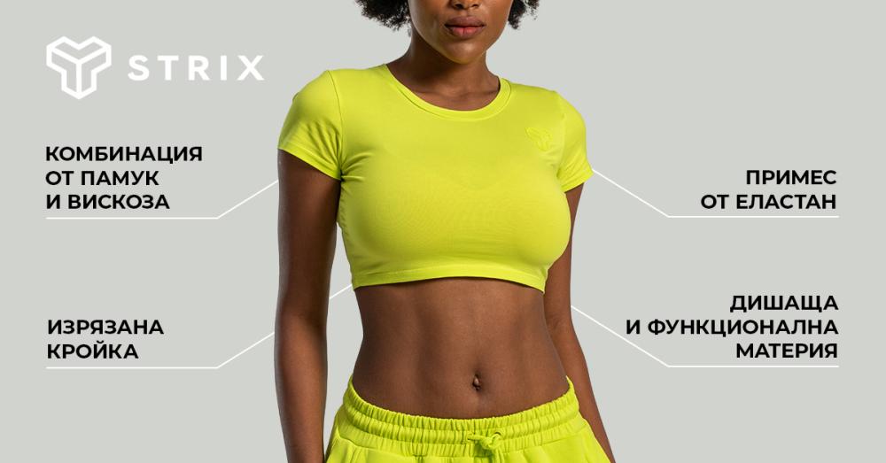 Дамски топ Essential Crop Top Chartreuse - STRIX