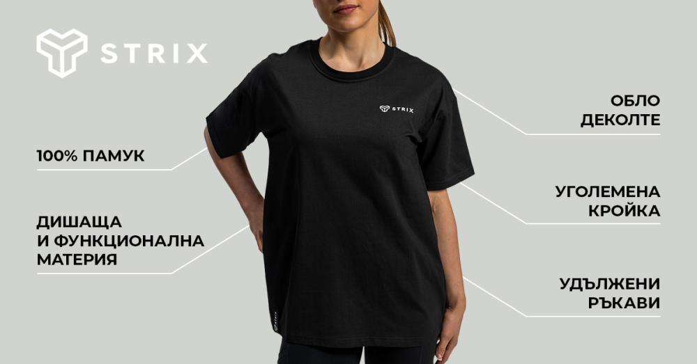Дамска тениска Lunar Oversized Tee Black - STRIX