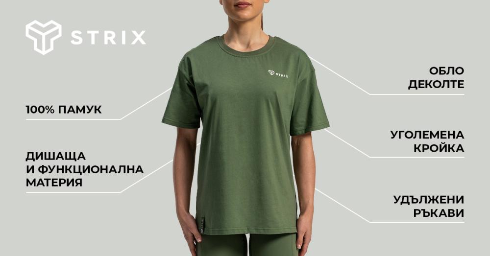 Дамска тениска Lunar Oversized Tee Cedar Green - STRIX