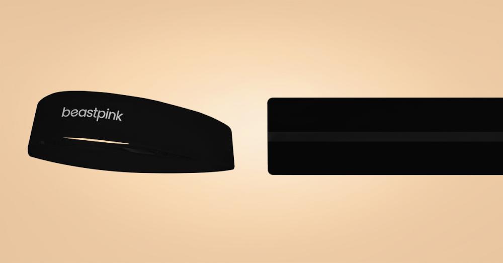 Спортна лента за глава черна - BeastPink