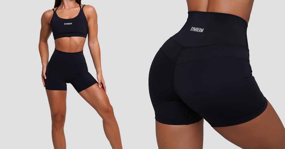 Дамски къси панталони FIT Black - GymBeam