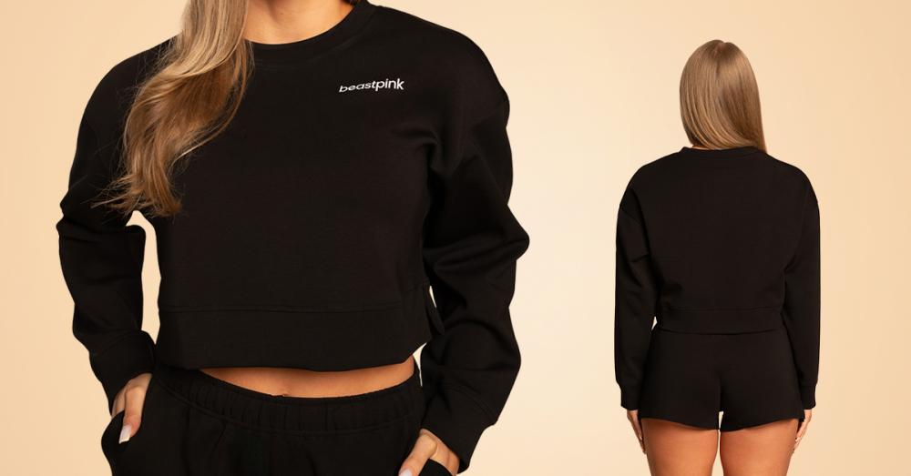 Дамски черен суитшърт Grace - BeastPink