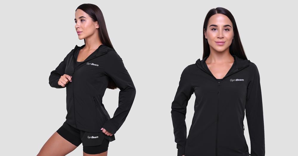 Дамско яке за бягане Pulse Running Jacket Black - GymBeam