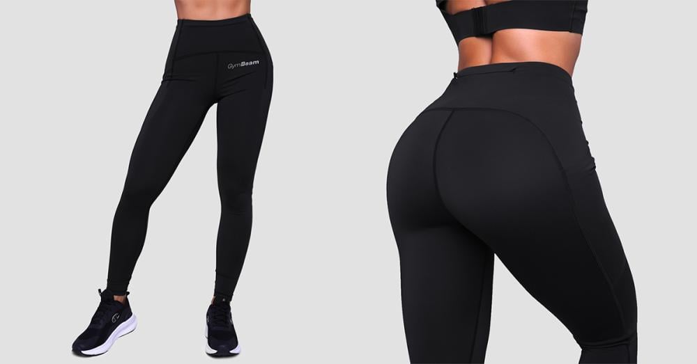 Дамски клинове за бягане Pulse Running Leggings Black - GymBeam