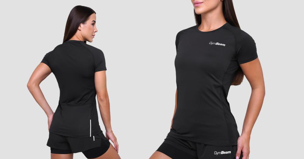 Дамска тениска за бягане Pulse Running T-Shirt Black - GymBeam