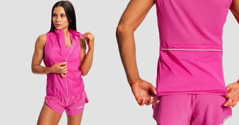 Дамска лилава жилетка за бягане Pulse X - GymBeam