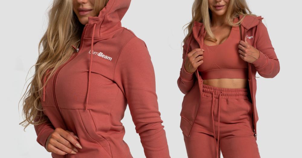 Дамска качулка Limitless Zip Up Cinnamon - GymBeam