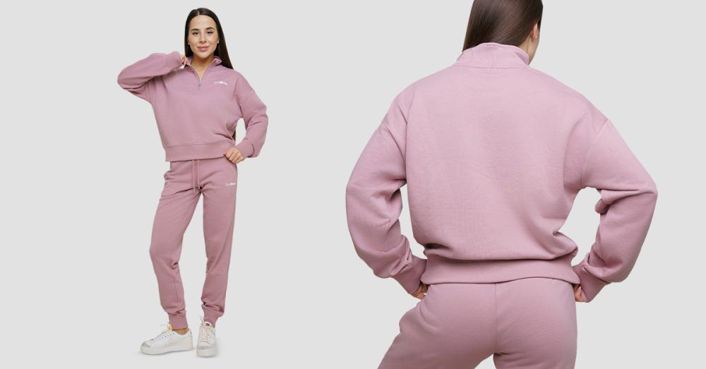 Дамски джъмпер Agile 1/2 Zip Woodrose - GymBeam