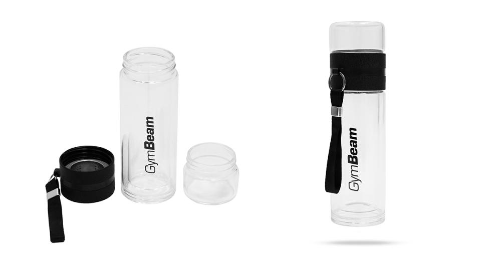 Стъклена бутилка с инфузор 400 ml - GymBeam