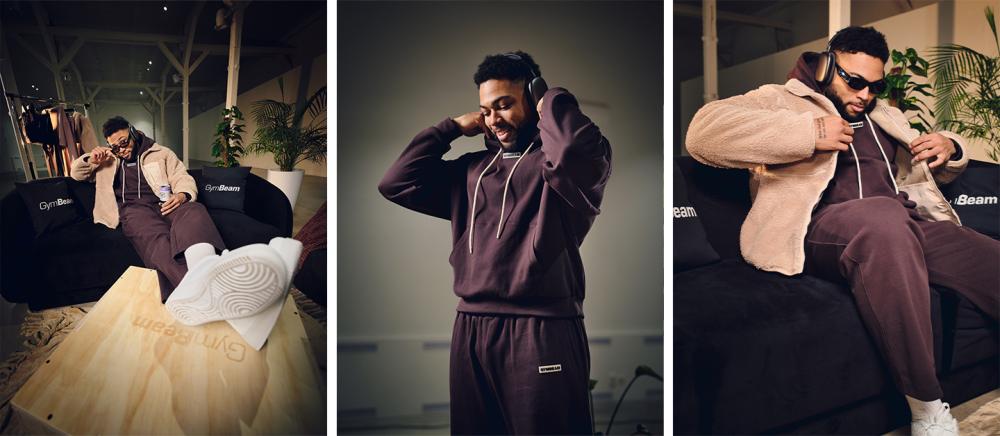 Aura Hoodie Tee Brown - GymBeam