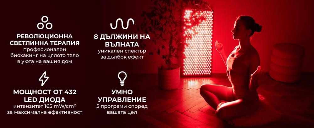 Предимства и характеристики на панела за терапия с червена светлина Max - GymBeam