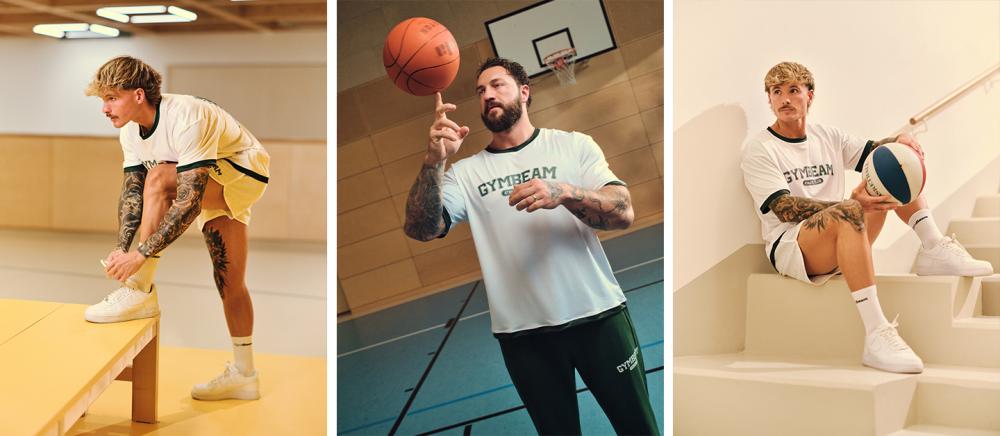 Мъжка овърсайз тениска Varsity White - GymBeam