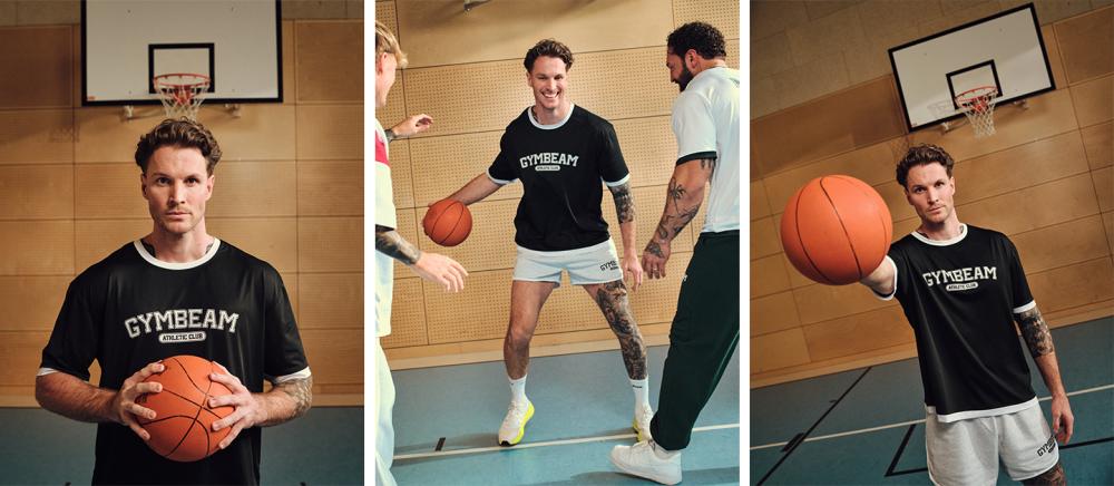 Мъжка овърсайз тениска Varsity Black - GymBeam