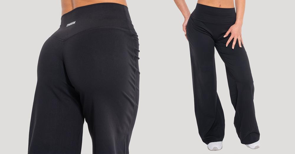 Дамски панталони Flow Straight Black - GymBeam