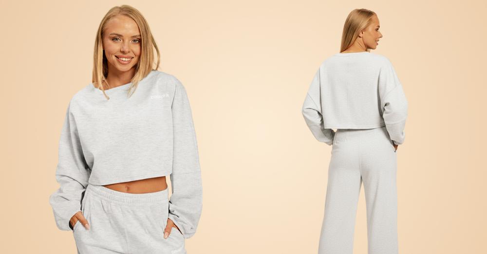 Дамски суичър Bliss Cropped Grey - BeastPink