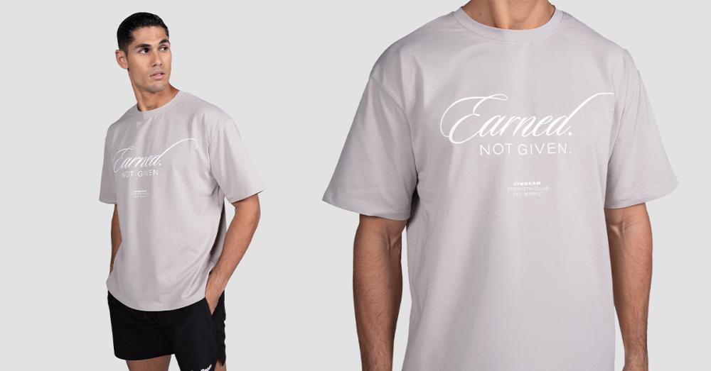 Тениска Earned Gray - GymBeam