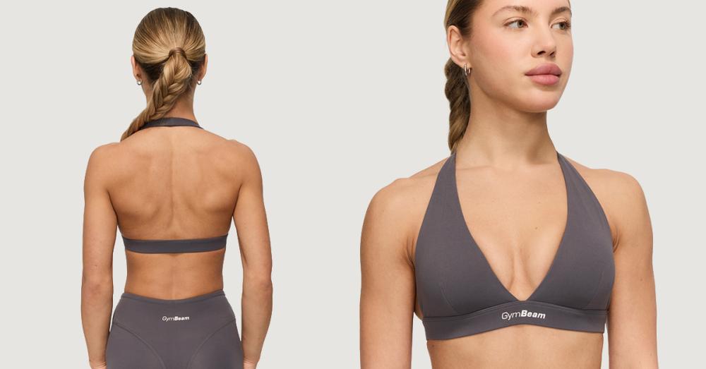 Спортен сутиен Fierce Halter Grey - GymBeam