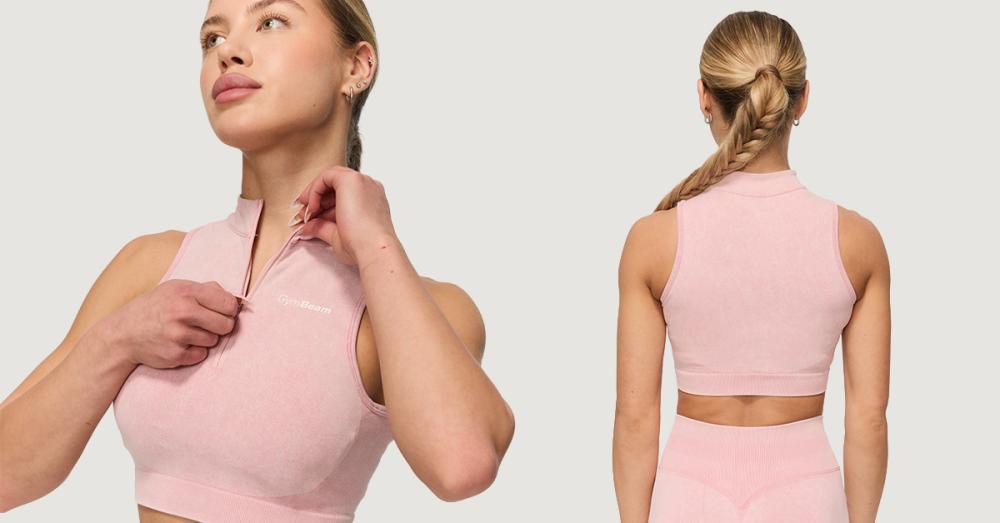 Безшевен спортен сутиен Fierce Baby Pink - GymBeam