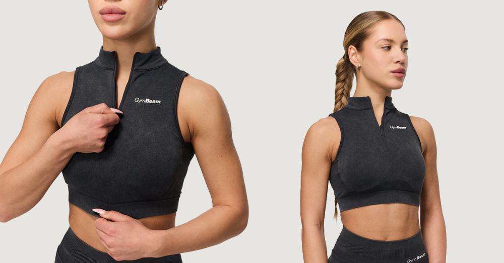 Безшевен спортен сутиен Fierce Dark Grey - GymBeam