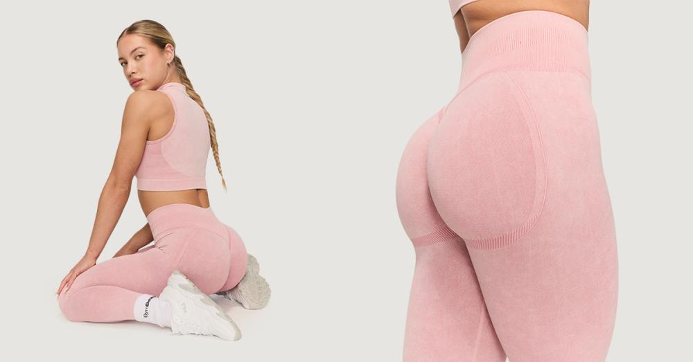 Дамски безшевен клин Fierce Baby Pink - GymBeam