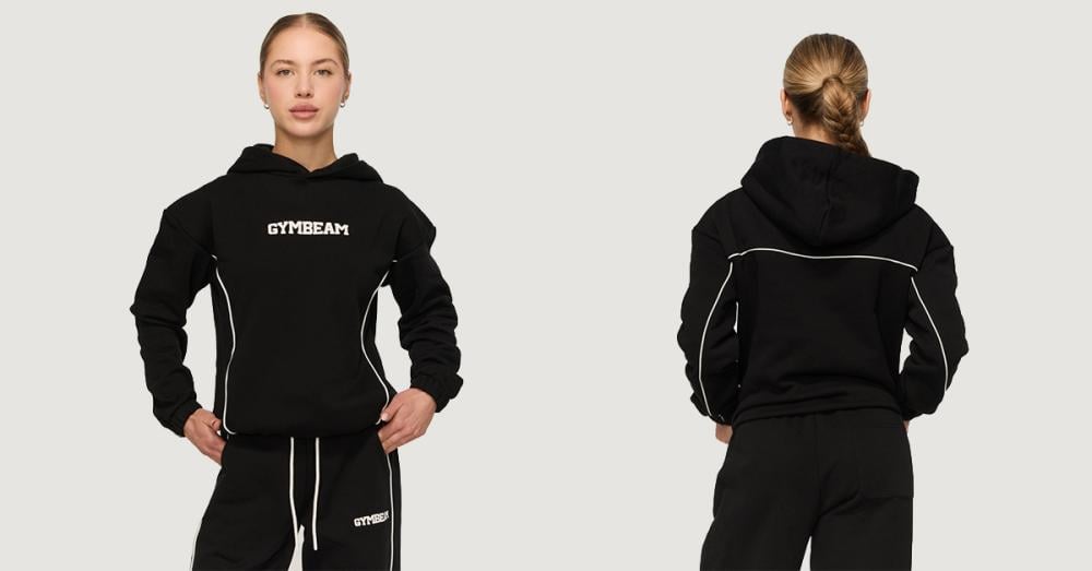 Дамски суичър Varsity Black - GymBeam