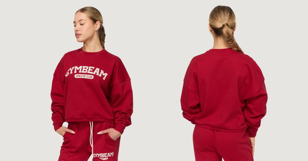 Дамски суичър Varsity Red - GymBeam