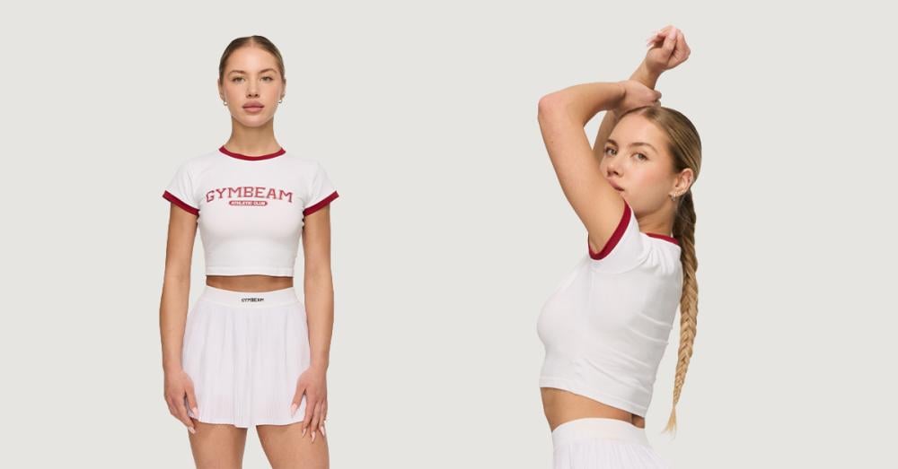 Дамска тениска Varsity White - GymBeam